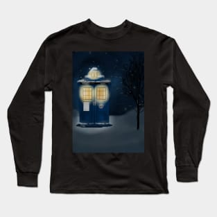 Tardis in the snow Long Sleeve T-Shirt